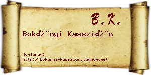 Bokányi Kasszián névjegykártya
